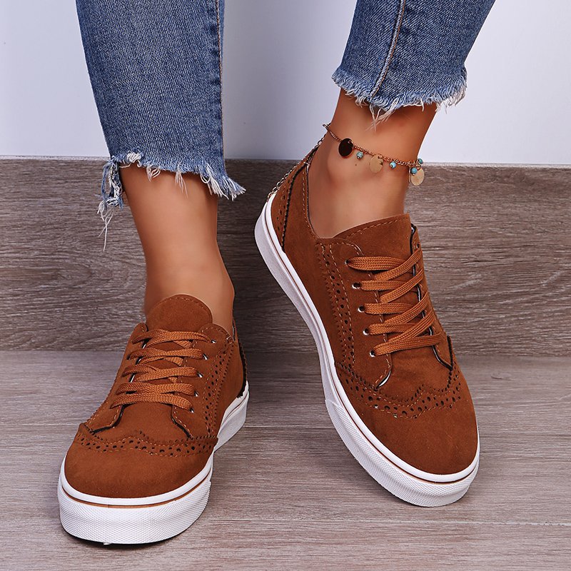 Suede Lace-Up Flat Sneakers-Timber Brooke Boutique, Online Women's Fashion Boutique in Amarillo, Texas