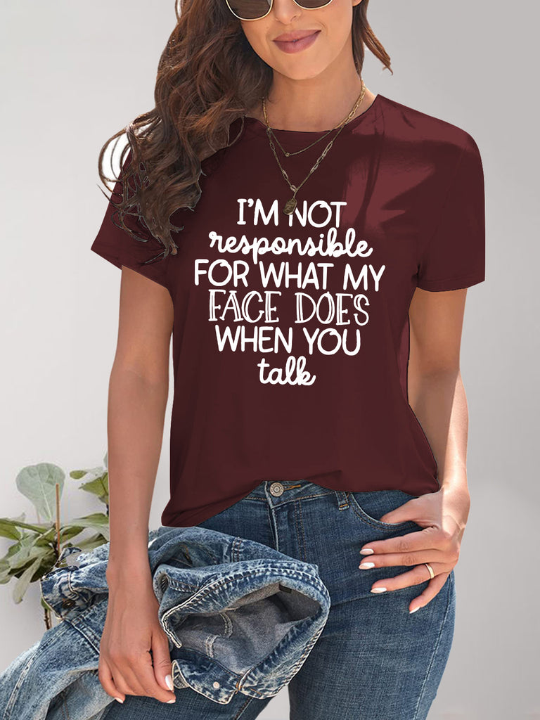 Letter Graphic Round Neck Short Sleeve T-Shirt-Timber Brooke Boutique, Online Women's Fashion Boutique in Amarillo, Texas