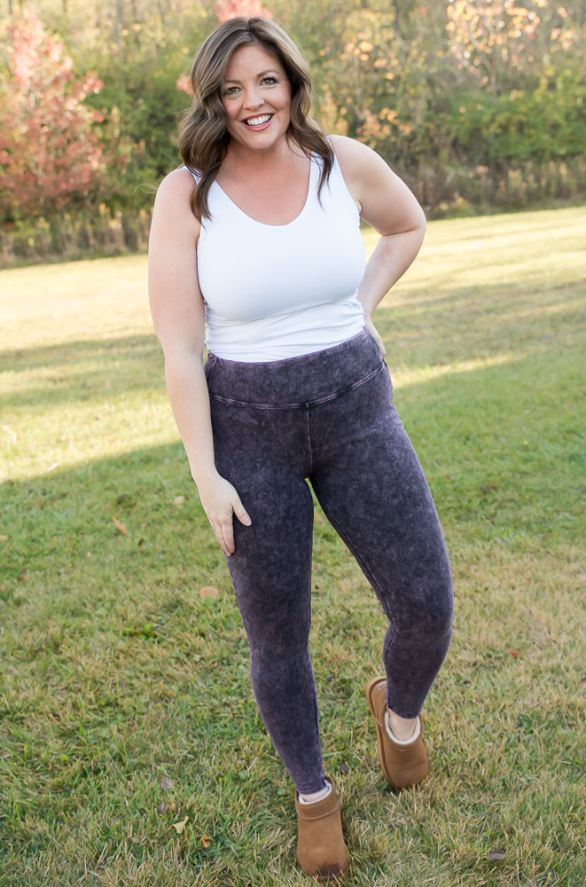 My Mineral Washed Yoga Leggings-Zenana-Timber Brooke Boutique, Online Women's Fashion Boutique in Amarillo, Texas