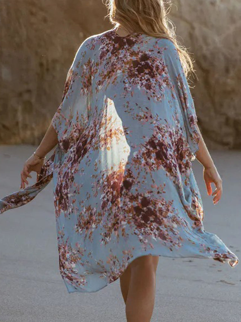 Printed Open Front Cover-Up-Timber Brooke Boutique, Online Women's Fashion Boutique in Amarillo, Texas