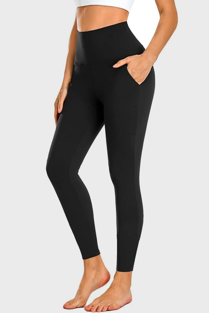 Pocketed High Waist Active Leggings-Timber Brooke Boutique, Online Women's Fashion Boutique in Amarillo, Texas