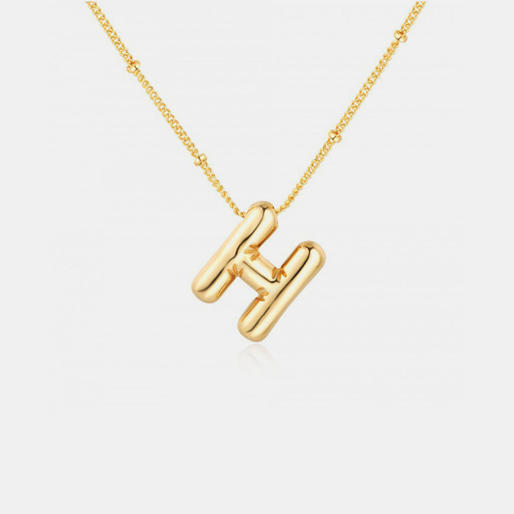 Gold-Plated Letter Pendant Necklace-Timber Brooke Boutique, Online Women's Fashion Boutique in Amarillo, Texas