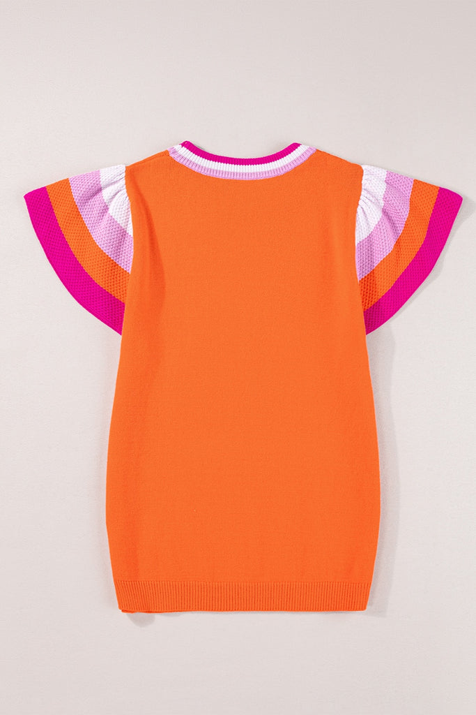 Color Block Round Neck Knit Top-Timber Brooke Boutique, Online Women's Fashion Boutique in Amarillo, Texas