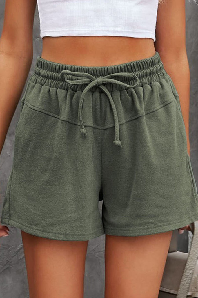 Full Size Drawstring Shorts with Pockets-Timber Brooke Boutique, Online Women's Fashion Boutique in Amarillo, Texas