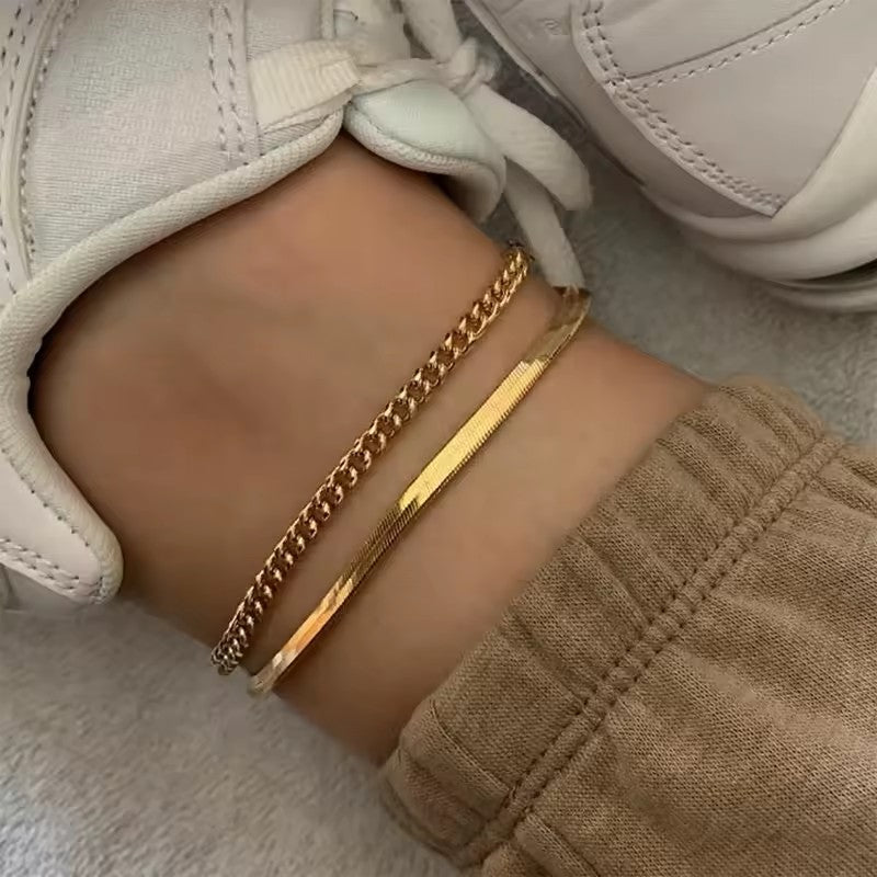 18K Gold-Plated Ankle Bracelet-Timber Brooke Boutique, Online Women's Fashion Boutique in Amarillo, Texas