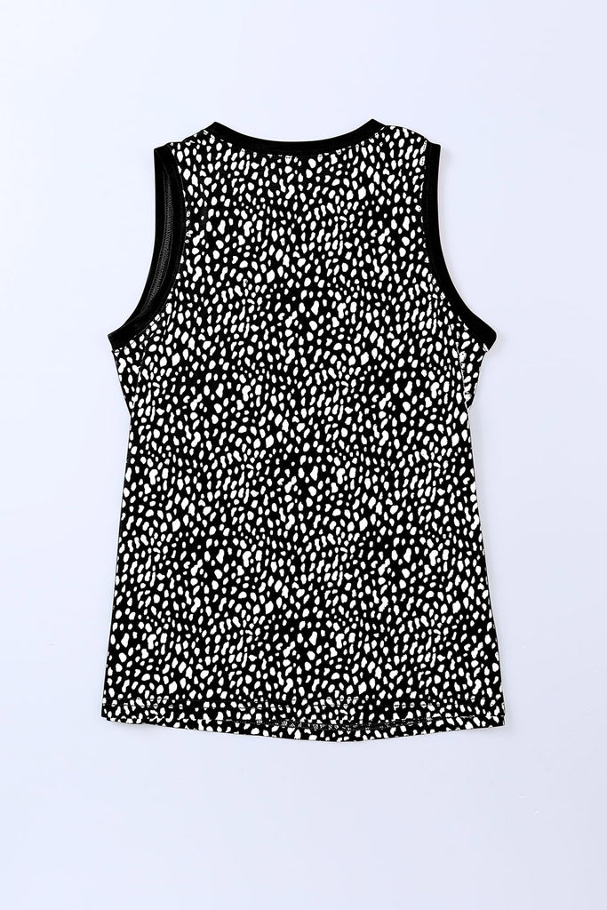 Printed Round Neck Tank-Timber Brooke Boutique, Online Women's Fashion Boutique in Amarillo, Texas