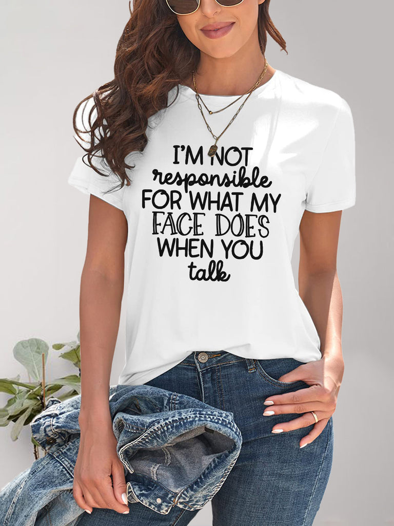 Letter Graphic Round Neck Short Sleeve T-Shirt-Timber Brooke Boutique, Online Women's Fashion Boutique in Amarillo, Texas