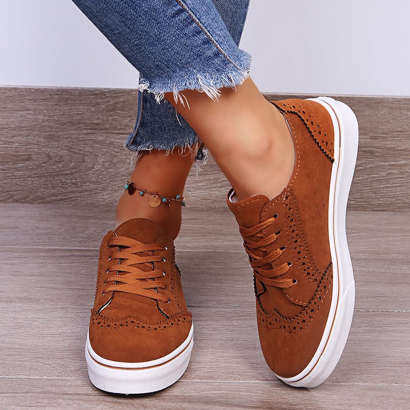 Suede Lace-Up Flat Sneakers-Timber Brooke Boutique, Online Women's Fashion Boutique in Amarillo, Texas