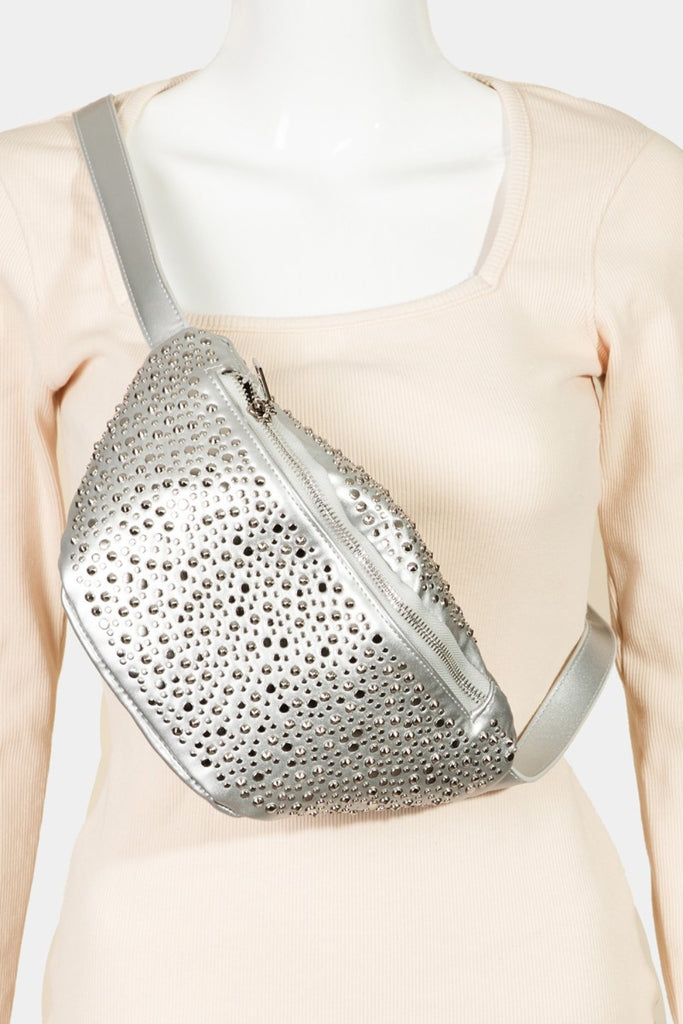 Fame Studded Crossbody Bag-Timber Brooke Boutique, Online Women's Fashion Boutique in Amarillo, Texas