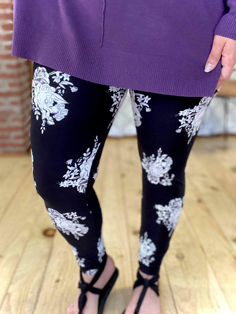 Find Yourself in Floral Leggings-Boutique Only-Timber Brooke Boutique, Online Women's Fashion Boutique in Amarillo, Texas