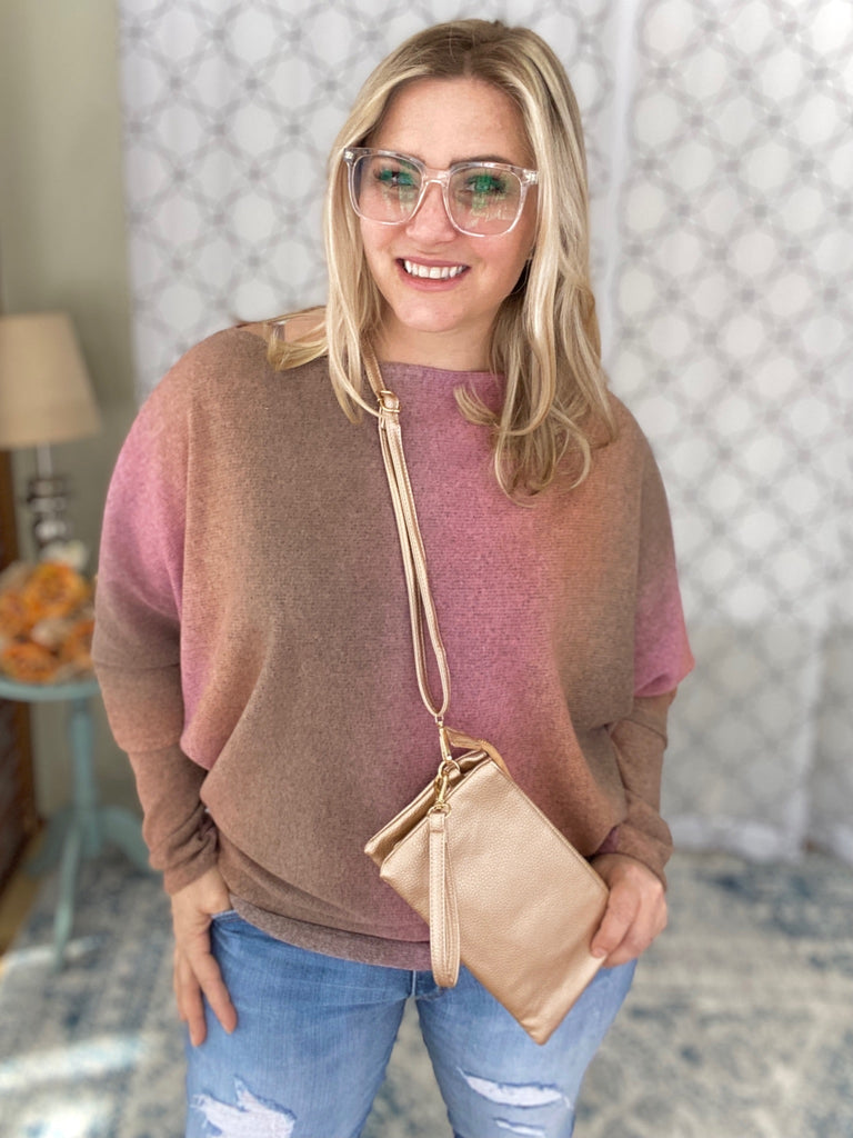 The Jet Setter Crossbody & Clutch in Rose Gold-JR Wholesale-Timber Brooke Boutique, Online Women's Fashion Boutique in Amarillo, Texas