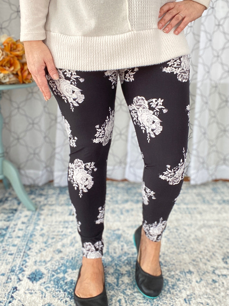 Find Yourself in Floral Leggings-Boutique Only-Timber Brooke Boutique, Online Women's Fashion Boutique in Amarillo, Texas