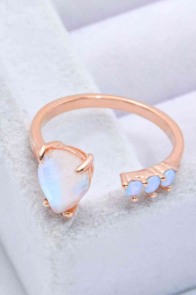 18K Rose Gold-Plated Moonstone Open Ring-Timber Brooke Boutique, Online Women's Fashion Boutique in Amarillo, Texas