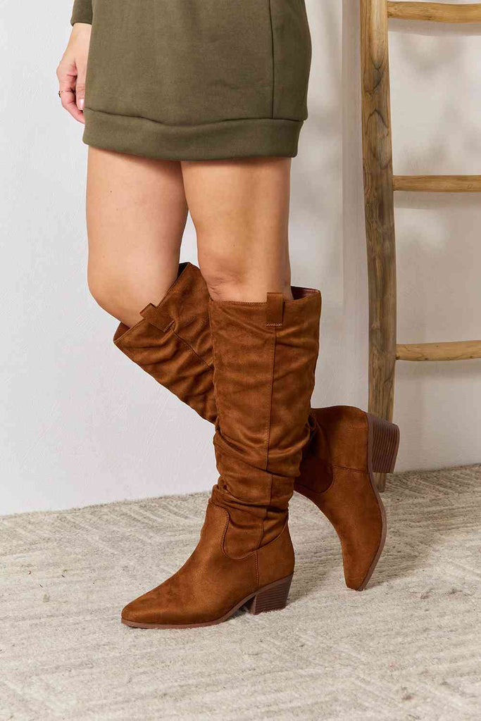 East Lion Corp Block Heel Knee High Boots-Timber Brooke Boutique, Online Women's Fashion Boutique in Amarillo, Texas