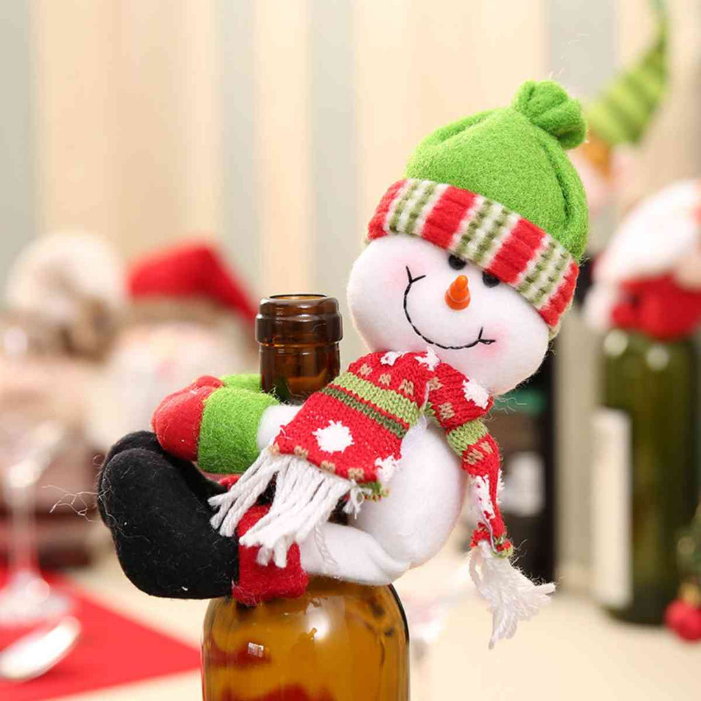 Christmas Gnome Wine Bottle Decoration-Timber Brooke Boutique, Online Women's Fashion Boutique in Amarillo, Texas