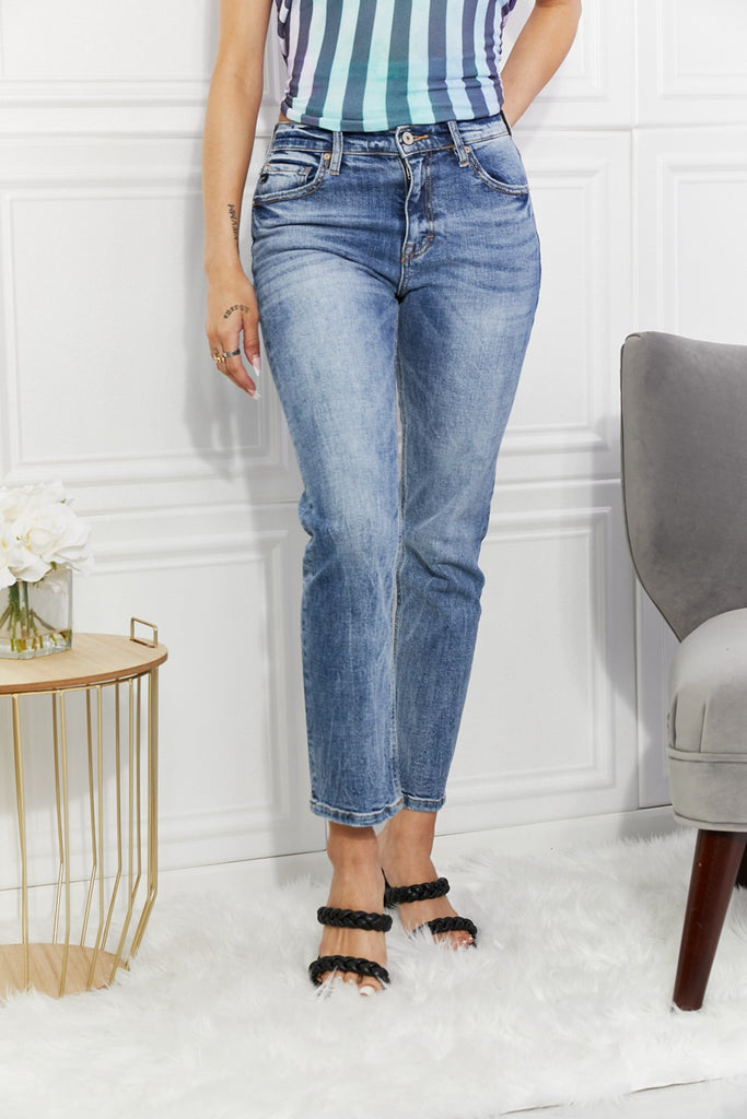 Kancan Full Size Amara High Rise Slim Straight Jeans-Timber Brooke Boutique, Online Women's Fashion Boutique in Amarillo, Texas