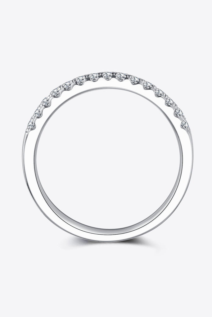 Moissanite Platinum-Plated Half-Eternity Ring-Timber Brooke Boutique, Online Women's Fashion Boutique in Amarillo, Texas