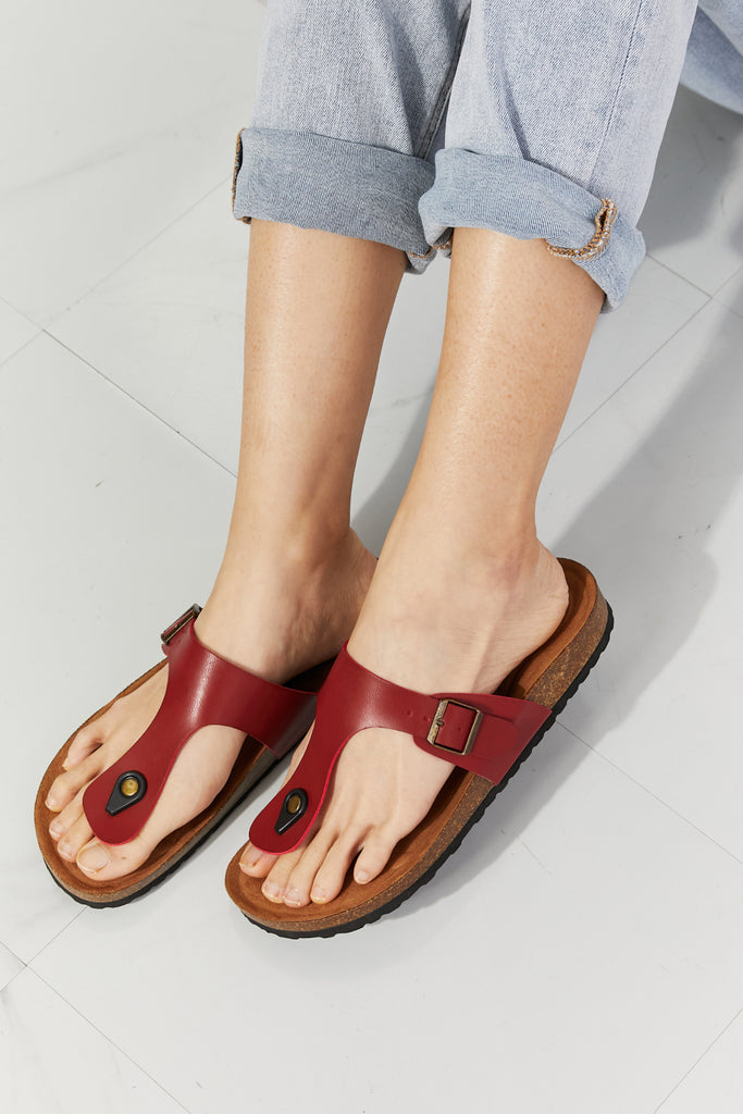 MMShoes Drift Away T-Strap Flip-Flop in Wine-Timber Brooke Boutique, Online Women's Fashion Boutique in Amarillo, Texas