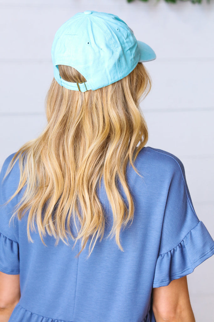 Sky Blue Cotton "MAMA" Adjustable Baseball Cap-accessor-Timber Brooke Boutique, Online Women's Fashion Boutique in Amarillo, Texas
