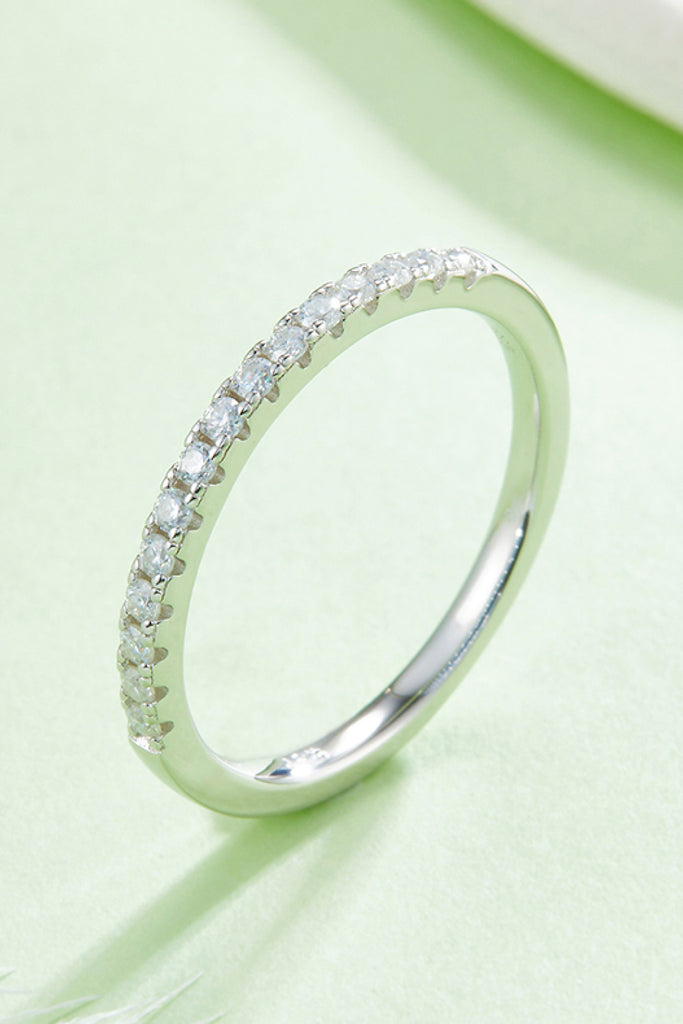 Moissanite Platinum-Plated Half-Eternity Ring-Timber Brooke Boutique, Online Women's Fashion Boutique in Amarillo, Texas