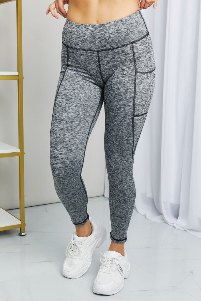 Rae Mode Full Size Heathered Wide Waistband Yoga Leggings-Timber Brooke Boutique, Online Women's Fashion Boutique in Amarillo, Texas