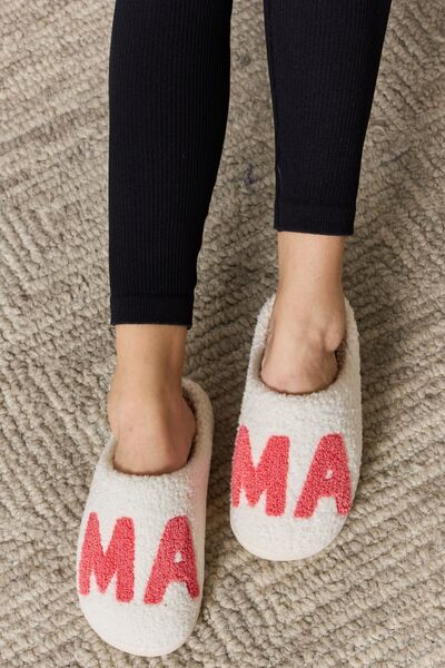 Melody MAMA Pattern Cozy Slippers-Timber Brooke Boutique, Online Women's Fashion Boutique in Amarillo, Texas