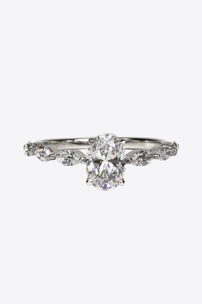 1 Carat Moissanite Oval Ring-Timber Brooke Boutique, Online Women's Fashion Boutique in Amarillo, Texas