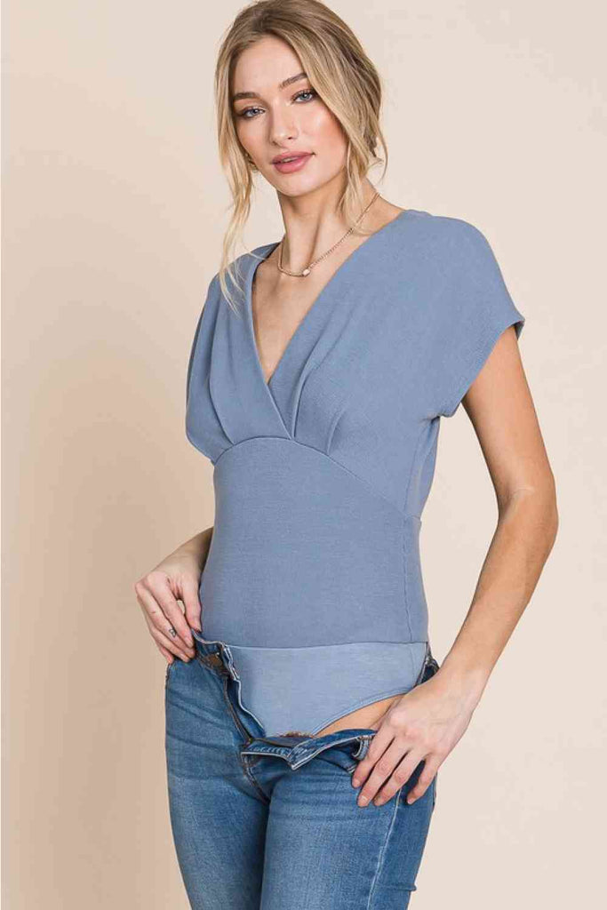 HEYSON Flatter Me Thermal V-Neck Bodysuit-Timber Brooke Boutique, Online Women's Fashion Boutique in Amarillo, Texas