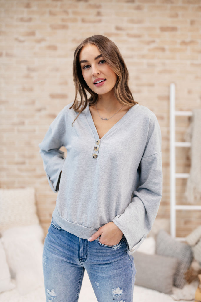 Throw On And Go Top in Gray-Womens-Timber Brooke Boutique, Online Women's Fashion Boutique in Amarillo, Texas