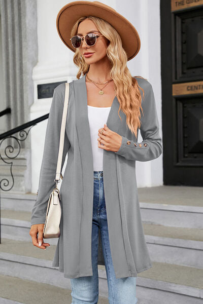 Open Front Long Sleeve Cardigan-Timber Brooke Boutique, Online Women's Fashion Boutique in Amarillo, Texas