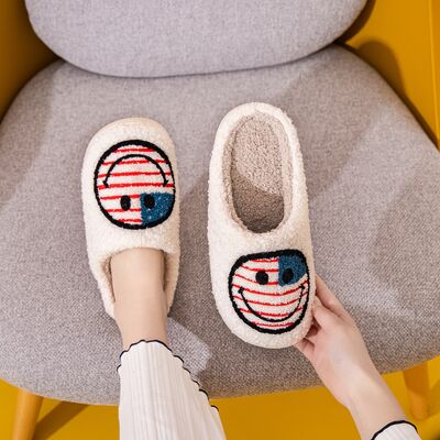 Melody Smiley Face Slippers-Timber Brooke Boutique, Online Women's Fashion Boutique in Amarillo, Texas
