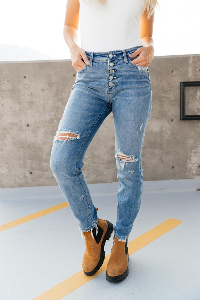 The Traveler Button Fly Denim-Womens-Timber Brooke Boutique, Online Women's Fashion Boutique in Amarillo, Texas