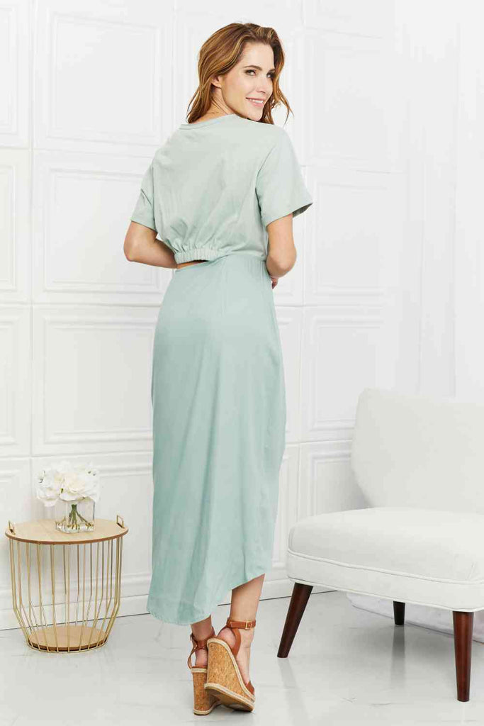 HEYSON Make It Work Cut-Out Midi Dress in Mint-Timber Brooke Boutique, Online Women's Fashion Boutique in Amarillo, Texas