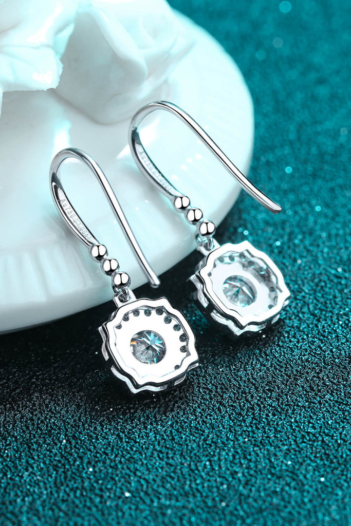 925 Sterling Silver Moissanite Hook Earrings-Timber Brooke Boutique, Online Women's Fashion Boutique in Amarillo, Texas