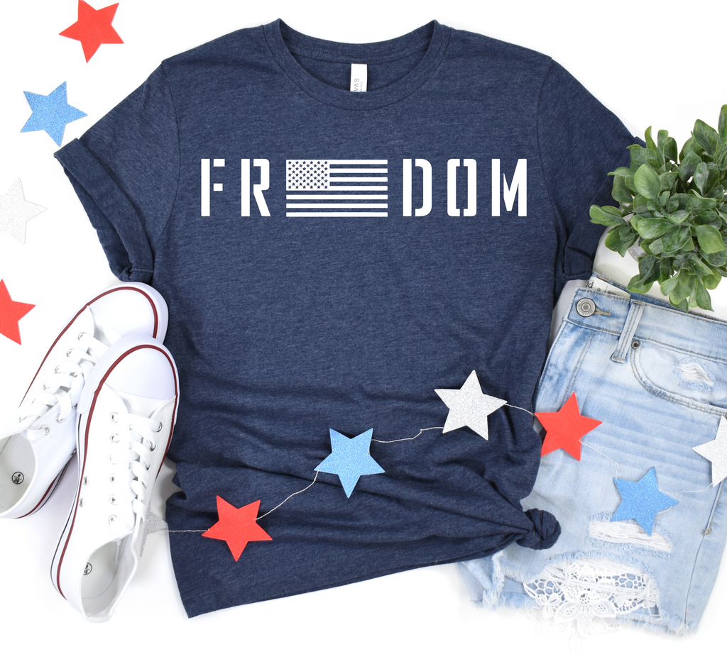 PREORDER: Freedom Flag Graphic Tee-Womens-Timber Brooke Boutique, Online Women's Fashion Boutique in Amarillo, Texas