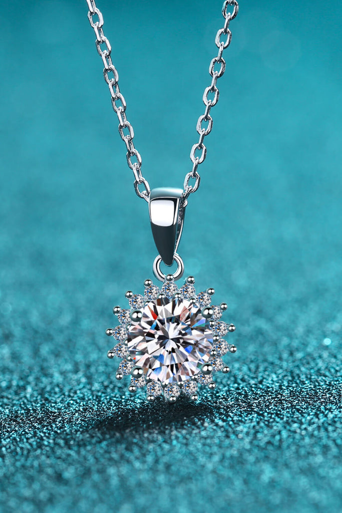 925 Sterling Silver Moissanite Pendant Necklace-Timber Brooke Boutique, Online Women's Fashion Boutique in Amarillo, Texas
