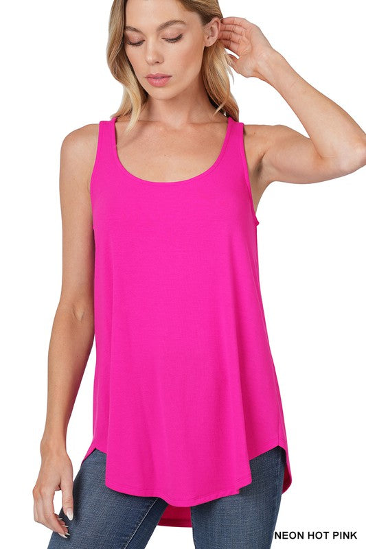 SLEEVELESS ROUND NECK ROUND HEM TOP-Timber Brooke Boutique, Online Women's Fashion Boutique in Amarillo, Texas