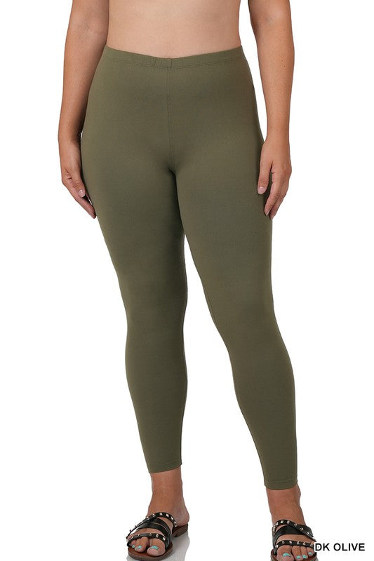 PLUS BRUSHED DTY MICROFIBER FULL LENGTH LEGGINGS-Timber Brooke Boutique, Online Women's Fashion Boutique in Amarillo, Texas