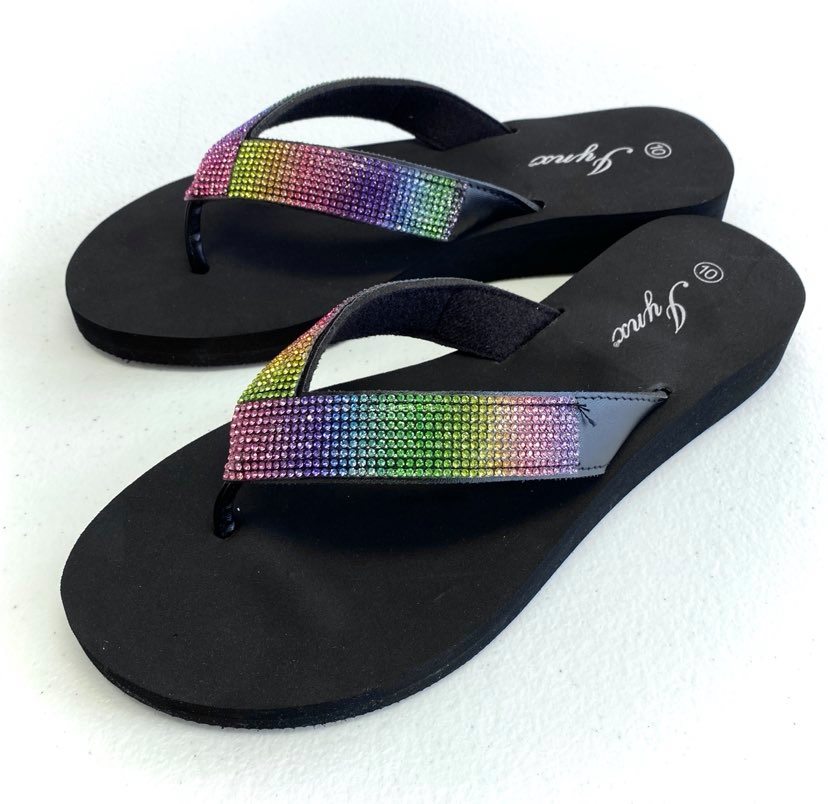 Over The Rainbow Sandals-Red Shoe Lover-Timber Brooke Boutique, Online Women's Fashion Boutique in Amarillo, Texas