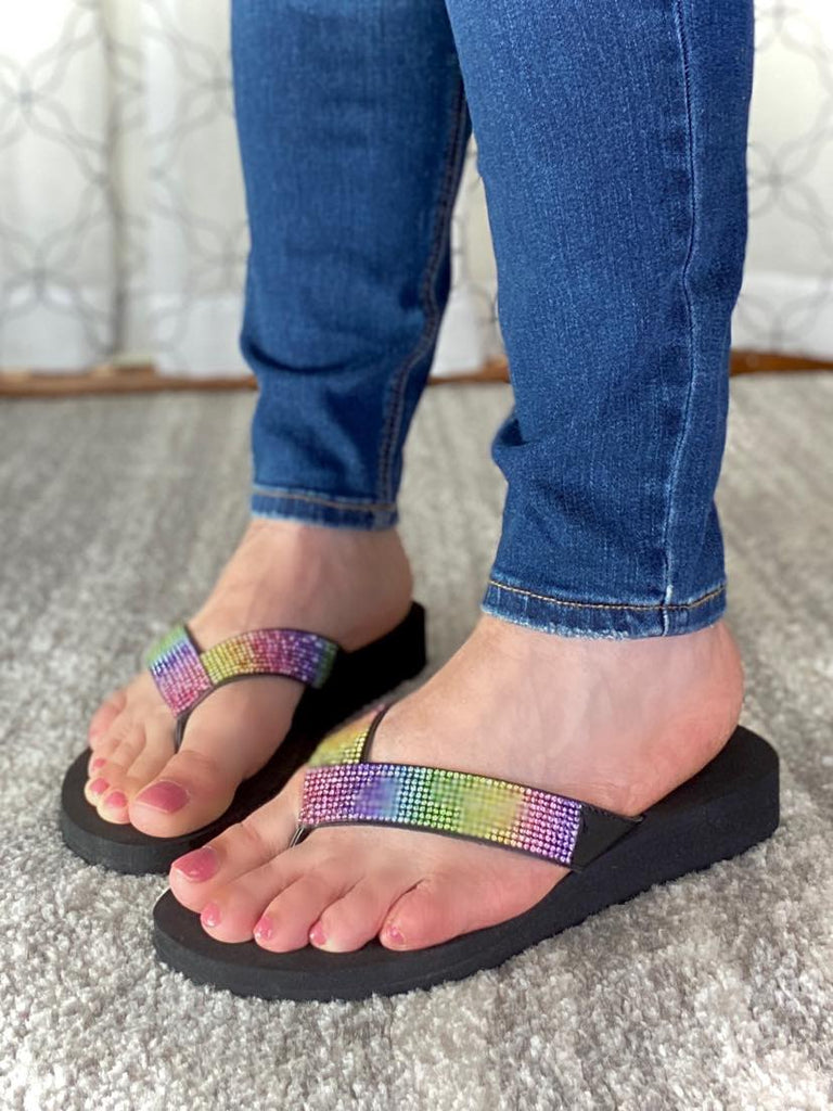 Over The Rainbow Sandals-Red Shoe Lover-Timber Brooke Boutique, Online Women's Fashion Boutique in Amarillo, Texas