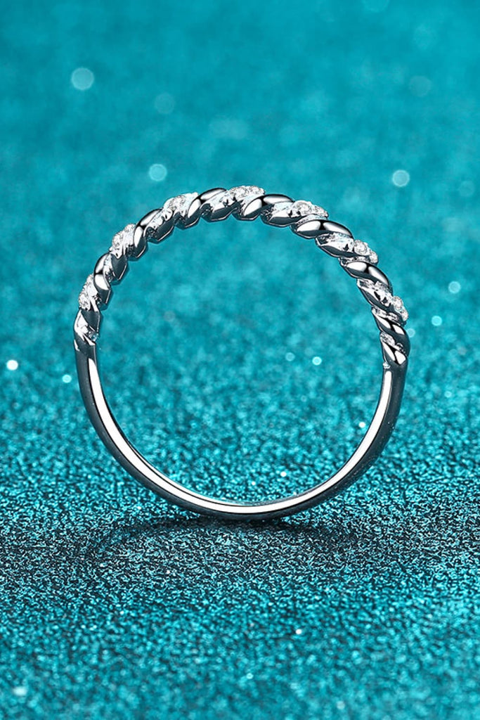 Moissanite Rhodium-Plated Half-Eternity Ring-Timber Brooke Boutique, Online Women's Fashion Boutique in Amarillo, Texas
