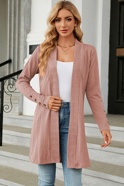 Open Front Long Sleeve Cardigan-Timber Brooke Boutique, Online Women's Fashion Boutique in Amarillo, Texas
