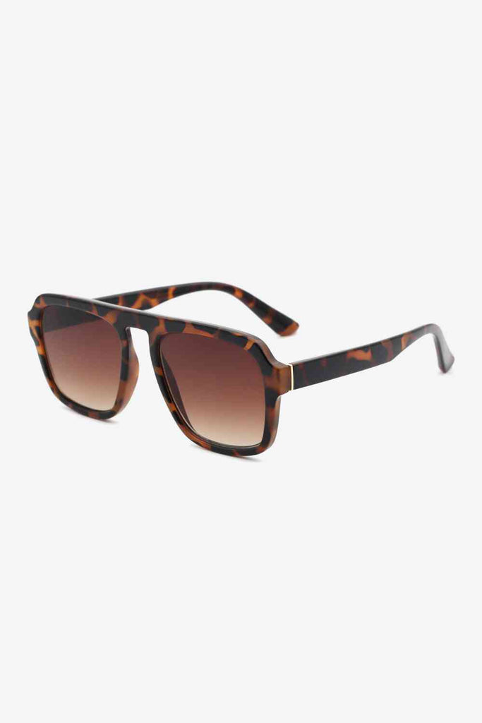 Tortoiseshell Square Polycarbonate Frame Sunglasses-Timber Brooke Boutique, Online Women's Fashion Boutique in Amarillo, Texas