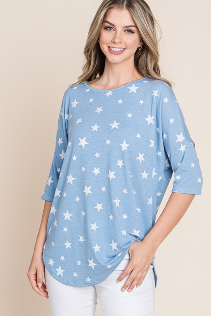 BOMBOM Starlight Printed Tunic-Timber Brooke Boutique, Online Women's Fashion Boutique in Amarillo, Texas