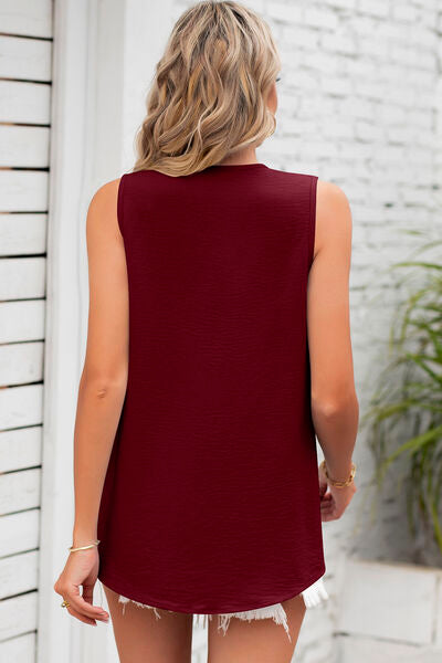 Texture V-Neck Sleeveless Top-Timber Brooke Boutique, Online Women's Fashion Boutique in Amarillo, Texas