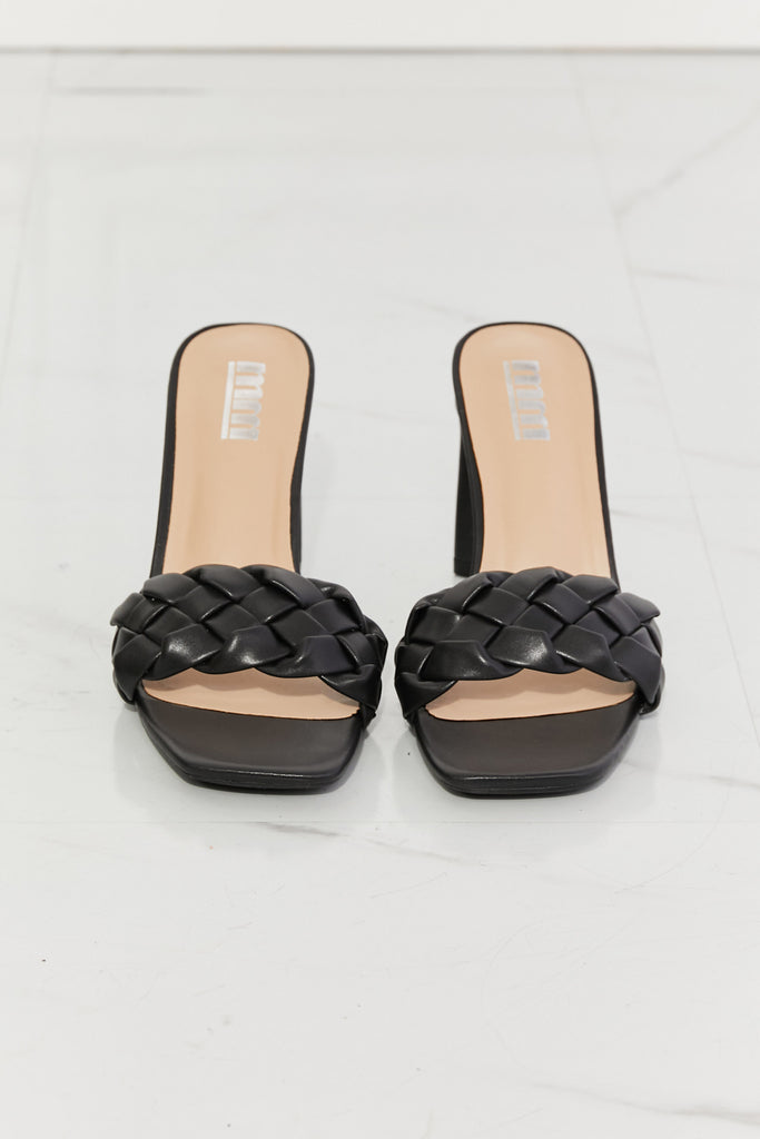 MMShoes Top of the World Braided Block Heel Sandals in Black-Timber Brooke Boutique, Online Women's Fashion Boutique in Amarillo, Texas