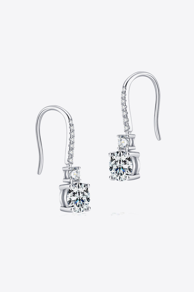 2 Carat Moissanite 925 Sterling Silver Drop Earrings-Timber Brooke Boutique, Online Women's Fashion Boutique in Amarillo, Texas