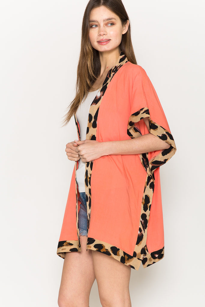 Justin Taylor Leopard Contrast Open Front Cardigan-Timber Brooke Boutique, Online Women's Fashion Boutique in Amarillo, Texas