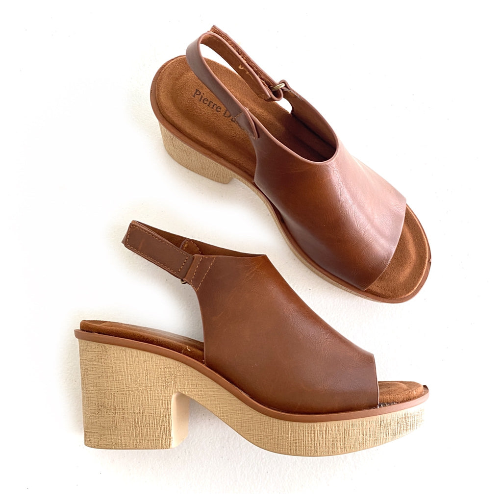The Clue Wedges in Cognac-Olem Shoes-Timber Brooke Boutique, Online Women's Fashion Boutique in Amarillo, Texas