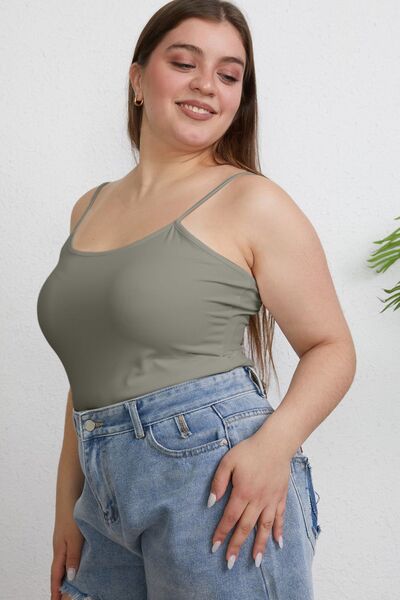Basic Bae Full Size Round Neck Slim Cami-Timber Brooke Boutique, Online Women's Fashion Boutique in Amarillo, Texas